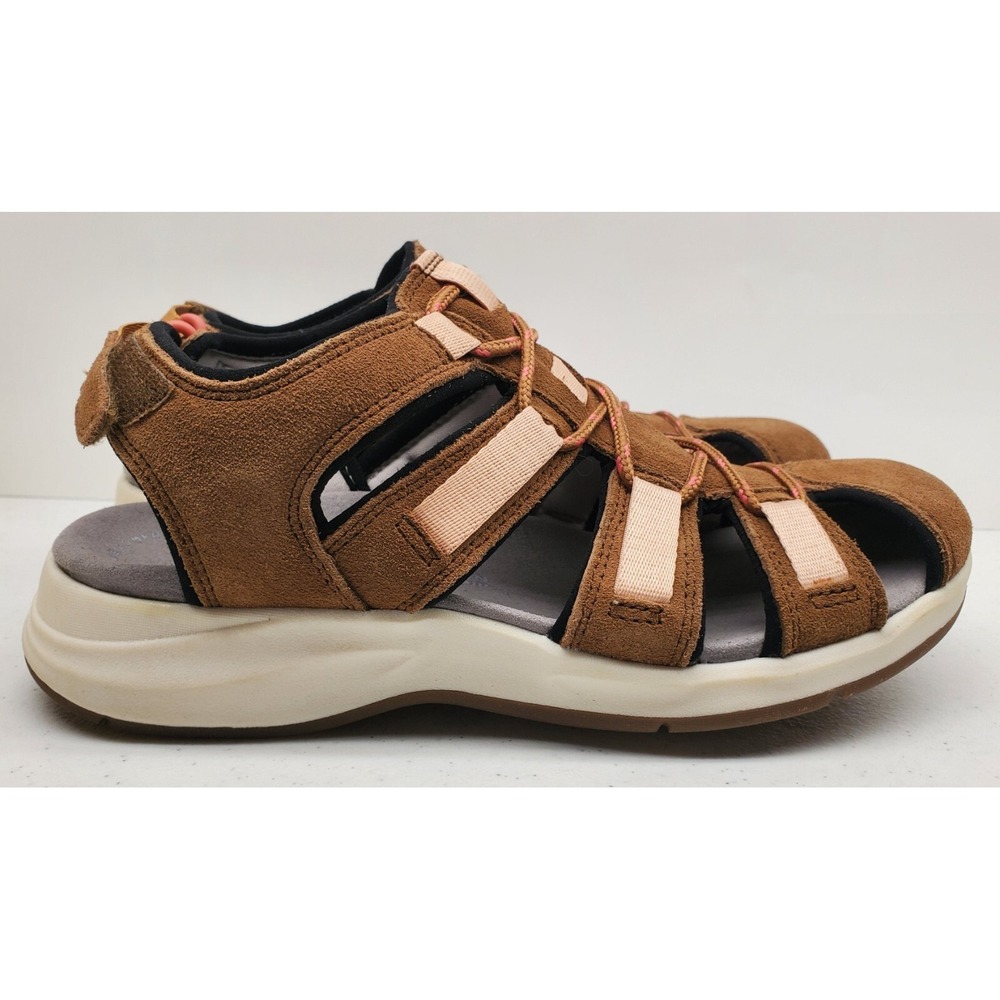 Clarks Women's Solan Sail Fisherman Sandals Brown Size 7B Style 13288 EUC